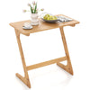 Bamboo Z-shaped side table showcasing a natural finish and smooth edges, perfect for a stylish and functional living.