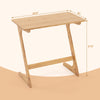 Bamboo Z-shaped side table with spacious 29.5" tabletop, ideal for small spaces and versatile use in any room.