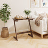 Bamboo Z-Shaped Spacious Sofa Side Table with Space-Saving Tabletop-Brown - Gallery View 1 of 13