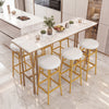 Backless bar stools set of 2 with sturdy metal frame and white padded seats, perfect for kitchen islands or home bars.