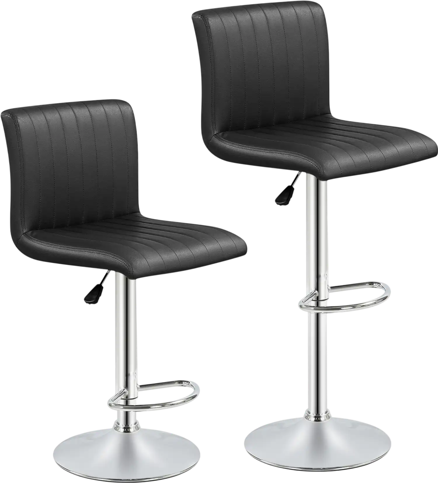 Costway Adjustable Swivel Bar Stools Set of 2 with Back Footrest 56249653 New