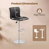 Adjustable swivel bar stool dimensions with black faux leather seat, chrome base, and 355 lbs weight capacity for.