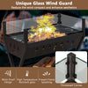 Barbecue charcoal grill with a glass wind guard, featuring a spacious 280 sq.in. grilling area and durable stainless.