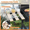 Foldable side table made of solid beech wood for the Barrel Charcoal Grill, perfect for storing grilling essentials.