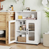 Bathroom Cabinet Freestanding Cabinet with 2 Doors and 3-Level Adjustable Shelf-White - Gallery View 1 of 10