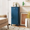 Prussian blue bathroom cabinet featuring a single drawer and adjustable shelves for compact storage in small spaces.
