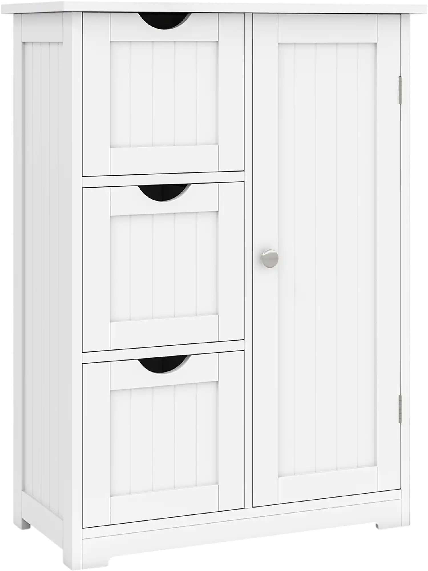 Costway Bathroom Floor Storage Cabinet 3-Drawer 1-Cupboard 61059874 New