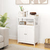 Freestanding white bathroom cabinet with a spacious top and two doors, perfect for stylish storage in any room.