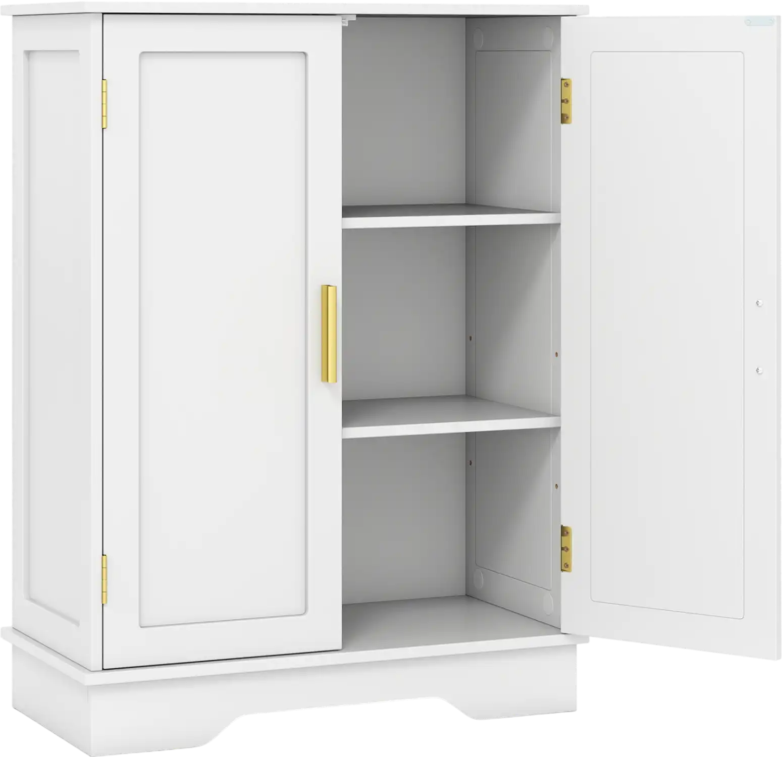 Costway Bathroom Floor Storage Cabinet 2-Door Adjustable Shelves 137628549 New