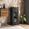 Bathroom Freestanding Storage Cabinet with Single Glass Door-Black - Gallery View 1 of 10