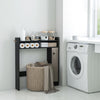 Bathroom over-the-toilet storage organizer in black with adjustable shelves, perfect for maximizing space and keeping.