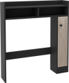 Bathroom over-the-toilet storage organizer in black with adjustable shelves for efficient space utilization.