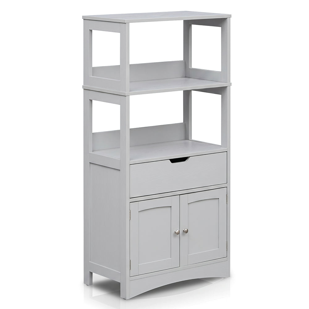 Bathroom Storage Cabinet with Open Shelves and Drawer-Gray - Gallery View 1 of 1
