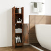 Bathroom Slim Cabinet Corner with Door and Adjustable Shelf-Rustic Brown - Gallery View 1 of 9