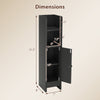 Slim black bathroom cabinet dimensions with adjustable shelves, ideal for organizing small spaces in modern homes.