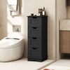 Bathroom Storage Cabinet with Cutout Handles and 4 Drawers-Black - Gallery View 1 of 10