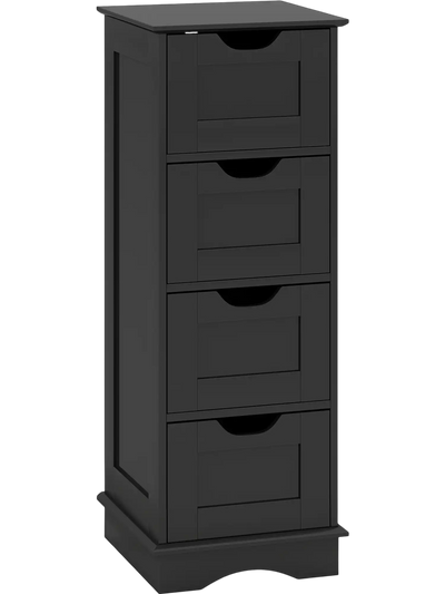 Costway Bathroom Floor Storage Cabinet 4-Drawer Cutout Handles 324856971 New