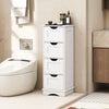 Bathroom Storage Cabinet with Cutout Handles and 4 Drawers-White - Gallery View 1 of 10