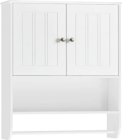 Costway Bathroom Wall Cabinet Towel Bar Open Adjustable Shelf 24865413 New