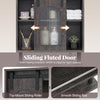 Bathroom wall cabinet featuring a sliding barn door, 3 hooks, and a wood grain finish for stylish storage in tight.