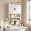 Bathroom Wall Cabinet Wall Mounted Medicine Cabinet with Towel Bars-White - Gallery View 1 of 11