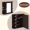 Dimensions of the bathroom wall cabinet with mirror, showcasing 4 shelves and adjustable space for customized storage solutions.