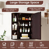Bathroom wall cabinet with mirror featuring 6 open shelves and 4 enclosed shelves for versatile storage and easy access.