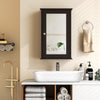 Bathroom Wall Cabinet with Single Mirror Door-Brown - Gallery View 1 of 10