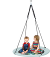 40-inch saucer tree swing with adjustable ropes, designed for kids aged 3-15, perfect for outdoor fun by the beach.