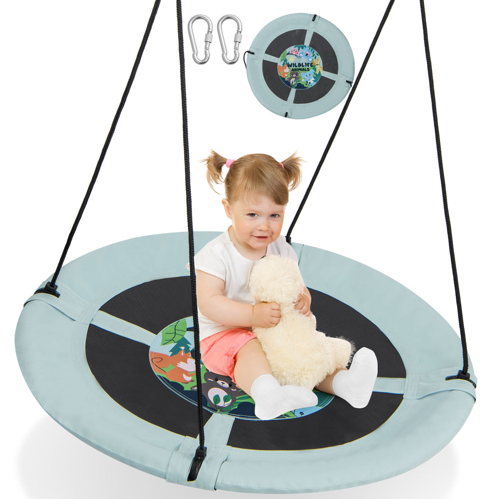 40-inch saucer tree swing made of 900D Oxford fabric, ideal for kids aged 3-15, perfect for indoor and outdoor fun.