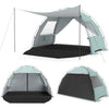 Beach tent sun shelter with canopy, UPF50+ protection, spacious 102" x 59", easy setup for family outdoor use.