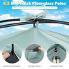 Close-up of the Beach Tent Sun Shelter's 8.5 mm thick fiberglass poles and double-sided zippers for easy setup.
