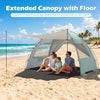 Beach Tent Sun Shelter with Canopy with Extended Floor and Vent Windows-Green - Gallery View 1 of 10