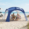 Large beach tent for 12-15 people offers spacious shelter with customizable sidewalls for privacy and ventilation at the beach.