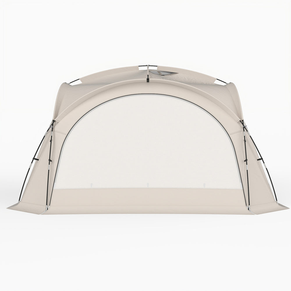 Beach Tent for 12-15 People Easy Setup Dome Canopy Tent with 4 Removable Zippered Sidewalls-Brown - Gallery View 1 of 2