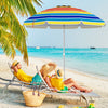 6.5 Feet Beach Umbrella with Carry Bag without Weight Base-Multicolor - Gallery View 1 of 10
