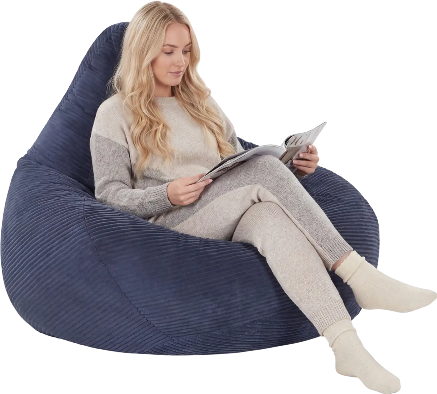 Costway Adult Bean Bag Chair Accent Lazy Sofa Corduroy 91779511 New