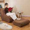 Bean Bag Chair with Ottoman and High Elasticity Sponge-Brown - Gallery View 1 of 10