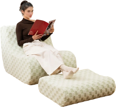 Costway Bean Bag Chair Ottoman Green 132498765 New