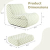 Bean bag chair with ottoman in green, featuring a chessboard pattern and high elasticity sponge for comfort and support.