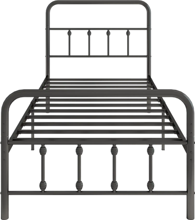 Costway Victorian Metal Platform Bed Frame w/ Headboard Under Bed Storage Black 286953174 New