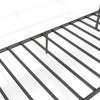 Close-up of the black twin bed frame's metal slats, featuring a sturdy design for reliable support and under bed.