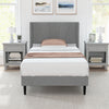 Twin/Queen Bed Frame with Linen Upholstered Wingback Headboard-Twin Size - Gallery View 1 of 10