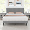 Twin/Queen Bed Frame with Linen Upholstered Wingback Headboard-Queen Size - Gallery View 1 of 10