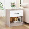 Bedside Table Nightstand with Drawer and Open Storage Shelf-Light Gray - Gallery View 1 of 10