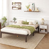 Light gray bedside table nightstand featuring a drawer and open shelf, perfect for bedside or living room use.
