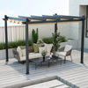 Costway Pergola with Retractable Canopy 10' x 12' Aluminum Frame New