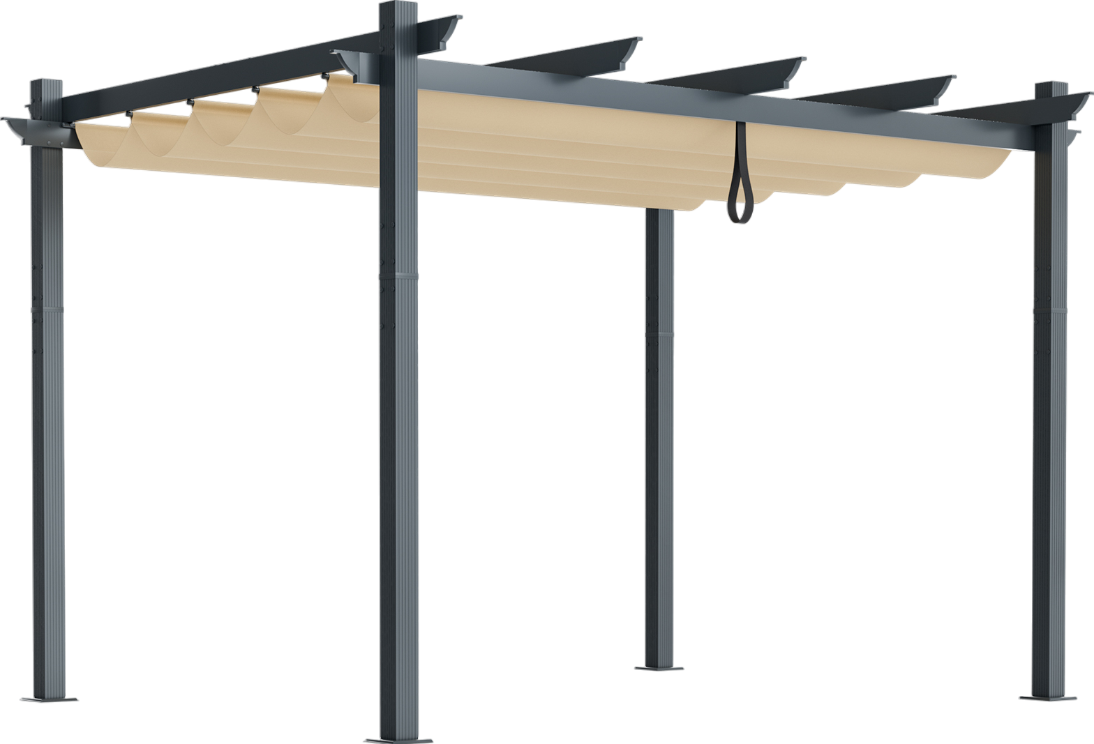 Costway Pergola with Retractable Canopy 10' x 12' Aluminum Frame New