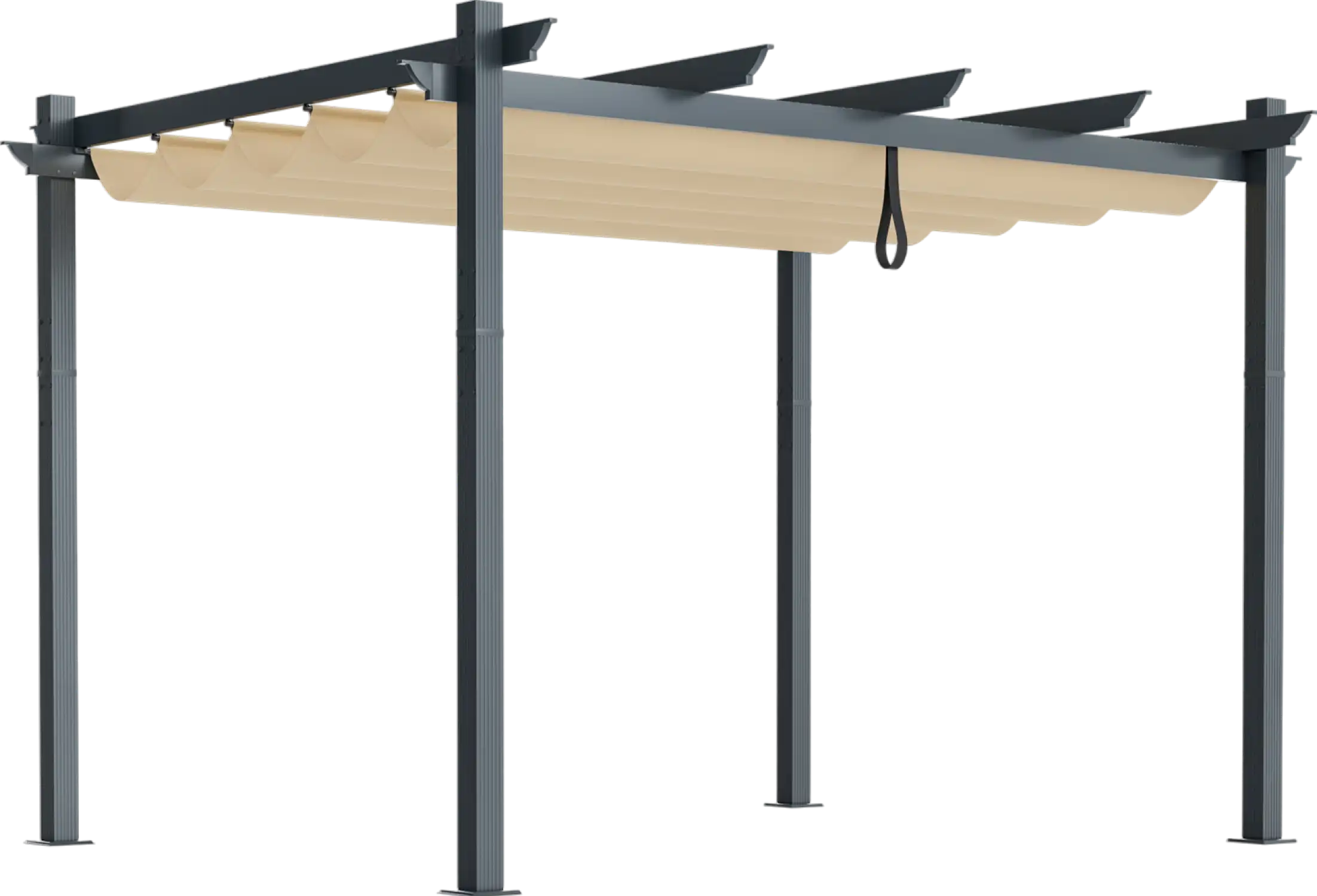 Costway Pergola with Retractable Canopy 10' x 12' Aluminum Frame New