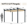 Costway Pergola with Retractable Canopy 10' x 12' Aluminum Frame New